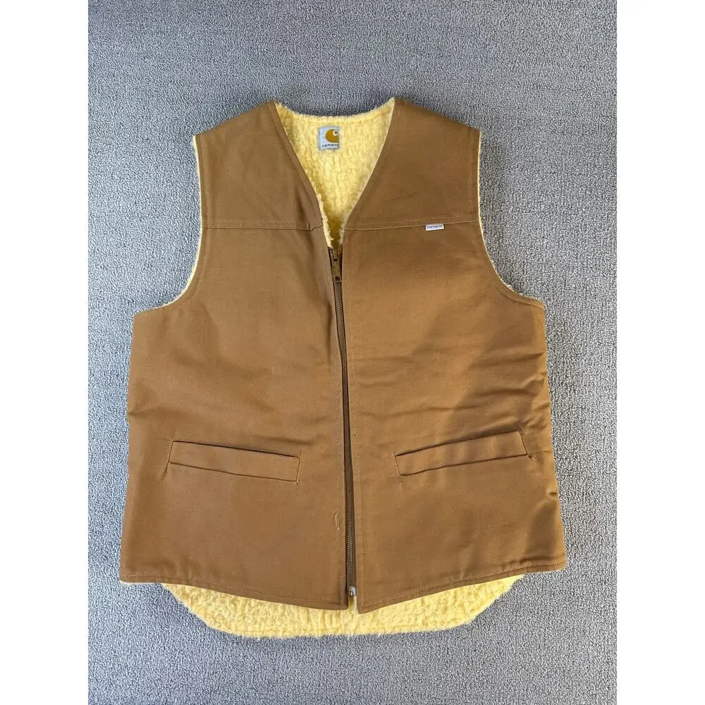 Vintage Carhartt Vest 6SV Made in USA Work Wear Size Large Tall - Picture 1 of 8